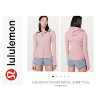 Lululemon Hooded Define Jacket. Dusty Mauve. Sz 10