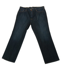 Lucky Brand 44x32 181 Relaxed Straight Men's Dark Wash Stretch Denim Blue Jeans