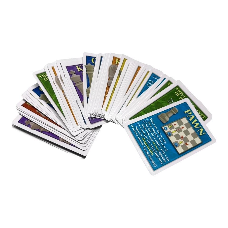 Baraja completa de cartas de juego de ajedrez sin estrés - 56 en total - parte posterior en blanco y negro - 2010 Foto 2 de 2