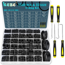 KEZE 1540 Pcs Rubber O-Ring Assortment Kit for Plumbing and Automotive Repairs
