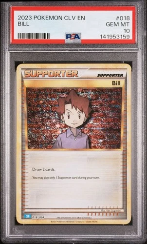 Pokemon TCG Classic Blastoise & Suicune EX Deck # 018 Bill Supporter PSA 10 Card