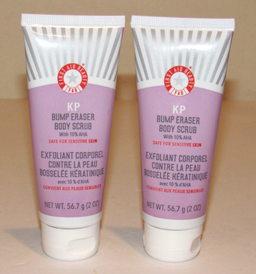 2 First Aid Beauty Body Scrub KP Bump Eraser 4 Oz TOTAL Delux Travel FAB 10% AHA