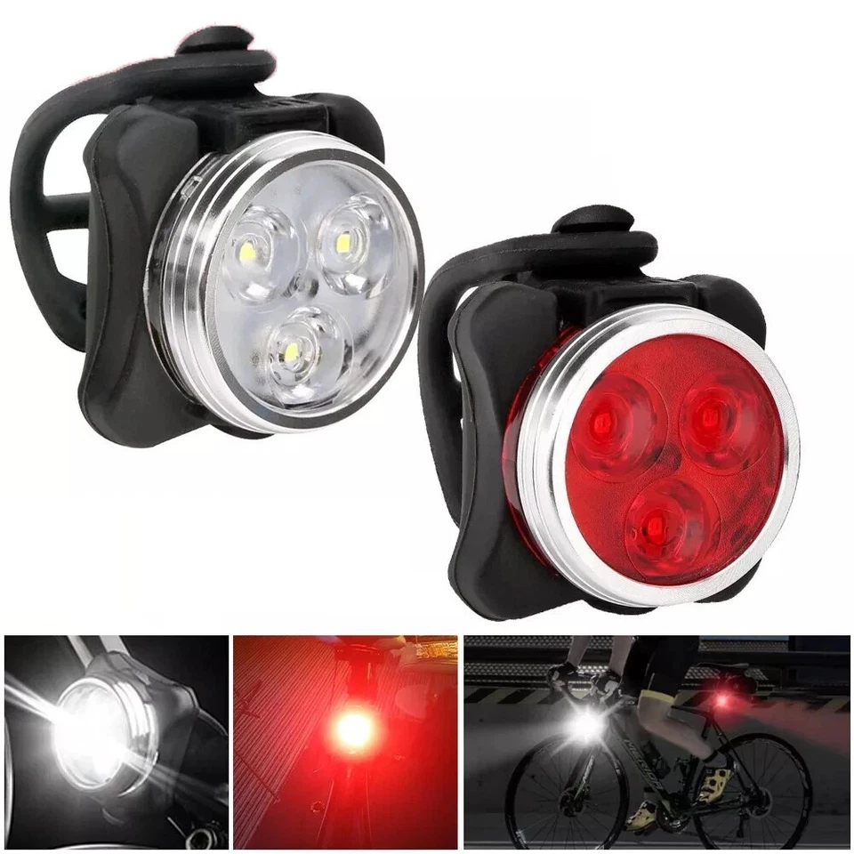 Mountainbike USB Aufladung Frontlicht/Warnlicht Rücklicht Fahrradzubehör - Bild 4 von 4