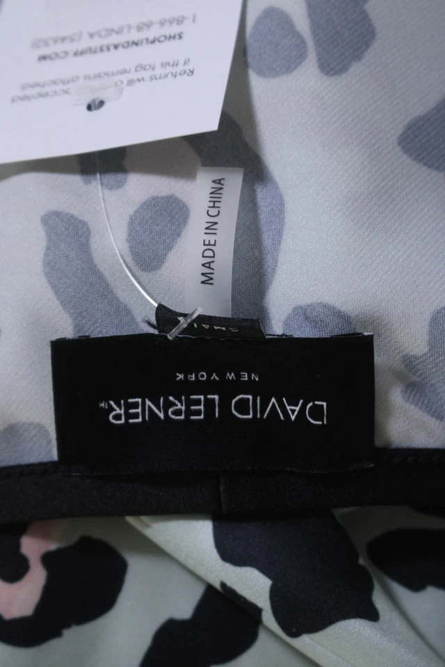 Falda azul de media pantorrilla con cremallera estampado animal sin forro de David Lerner para mujer talla S Foto 4 de 4