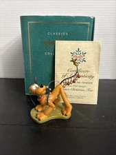 WDCC Disney Pluto Helps Decorate Christmas Tree Ornament COA