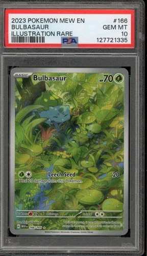 Pokemon Bulbasaur 151 MEW EN Illustration Rare #166 PSA 10 Gem Mint