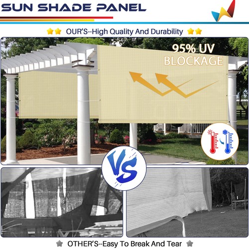 11ft Breathable Pergola Sun Shade Cover Patio Replacement Awning Canopy w/ Rod - Picture 5 of 29
