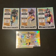 GEORGE PICKENS + Picket + Harris 2023 PANINI CONTENDERS MOJO Steelers + TJ Watt
