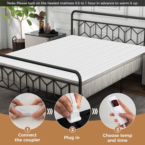 76" x 54" Heated Mattress Pad Full Size Machine Washable Electric Bed Warmer - Picture 10 of 10