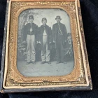 Tin Type Photo Civil War Soldiers Frame Is Damaged