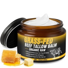 Beef Tallow for Skin Cream 120ml, Tallow And Honey Balm, Grass-Fed Whipped Tallo