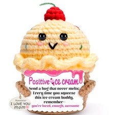 Birthday Gifts for Mom, Positive Crochet Ice Cream from Daughter Son, Sweet I