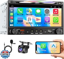 Wireless Double Din Car Stereo Radio with CD/DVD Player, Carplay
