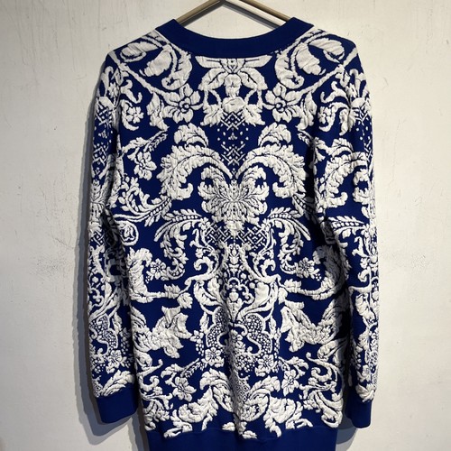 Alice + Olivia Women's Bradford Jacquard Grandpa Blue Textured Cardigan XS - Picture 9 of 10