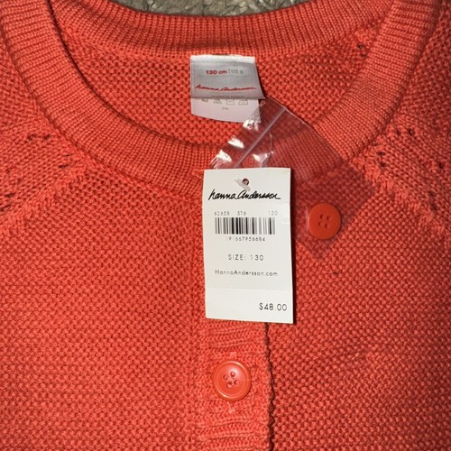 Hanna Andersson Ready To Go Strickjacke Pullover Red Pepper Gr. 130 8 Mädchen Neu mit Etikett - Bild 3 von 7