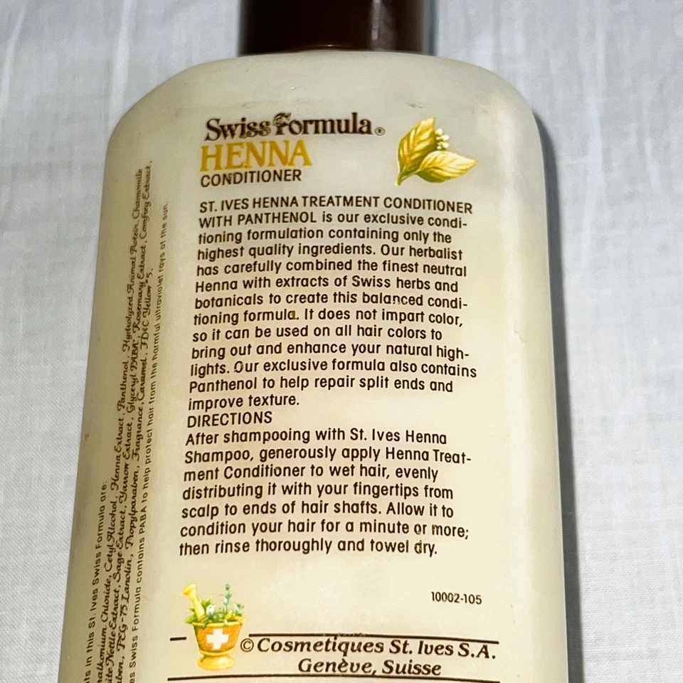 Vintage Rare 1980s St. Ives Swiss Formula Henna Conditioner with Panthenol B5 - Image 4 of 4