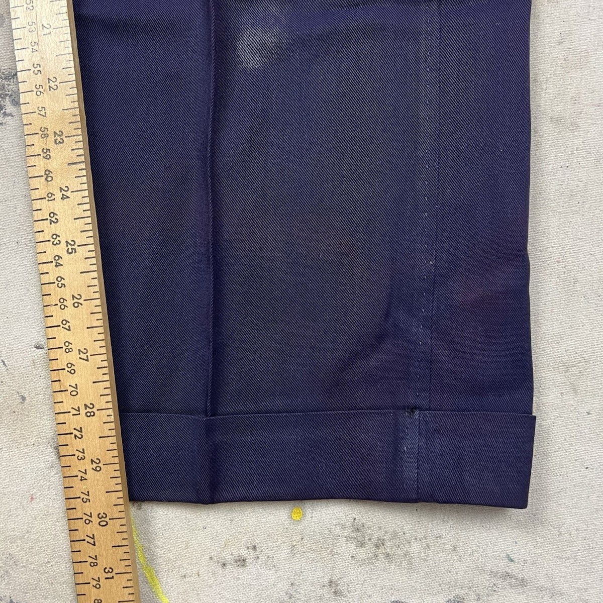 Vintage 50s Purple Gabardine Rayon Drop Loop Pants Trousers Men
