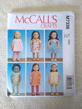 McCall's M7336 18" Doll Clothes 9 Various Clothing Designs and Notions Uncut