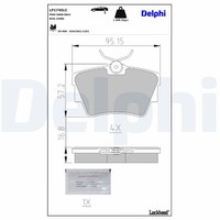 Delphi Bremsbelagsatz Scheibenbremse LP1745LC FüR VW Transporter T4 70A 70H 7DA