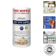 Gentle Aromatherapy Eye Wipes for Sensitive Pets - 100 Count for Dogs & Cats