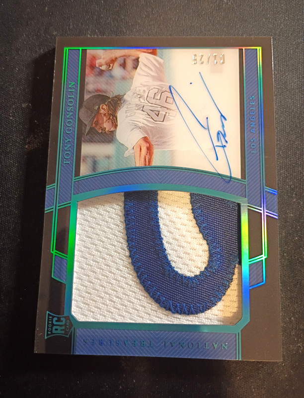 2020 Panini National Treasures Tony Gonsolin RC Auto MEM Midnight /25 #185
