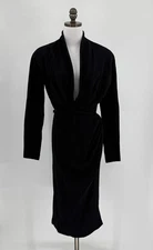 Donna Karan Archival Vintage Black Pure Wool Wrap Dress Sz 10 Union Made