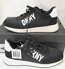 DKNY Onika Lace Up Sneakers Black  White Fashion Designer Women's Size 7 NEW