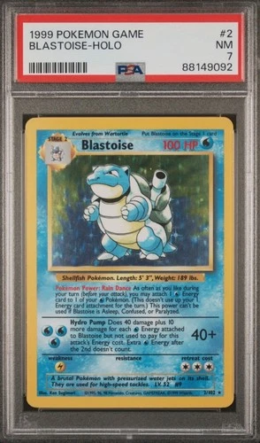 1999 Pokemon Base Set Blastoise Holo PSA 7