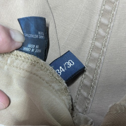 Polo Ralph Lauren Men's 34 X 29 The 650 Straight Khaki Beige 100% Cotton Jeans - Picture 8 of 13