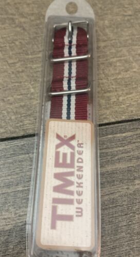 Timex Weekender Nylon Watch Strap T 7B962 TV Replacement Sporty Red Stripe - Picture 1 of 4