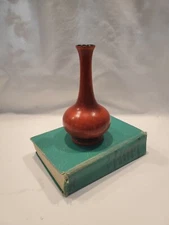 Vtg Royal Haeger Red & Black Bulb Vase Art Pottery Ceramic Flower MCM BOHO