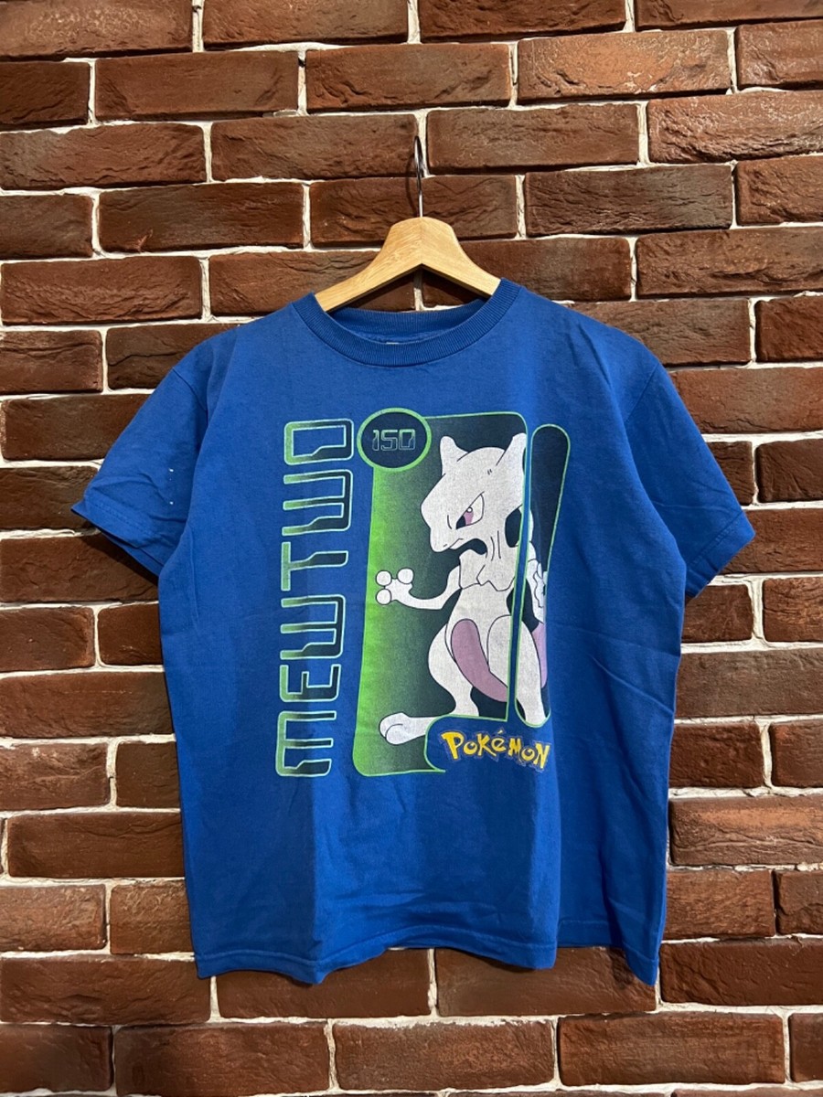 Rare vintage 90s Pokemon Mewtwo tee t shirt nintendo anime M blue