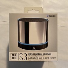 Gen Tek S3 Wireless Portable Led Speaker Bluetooth Capability. NEW ITEM