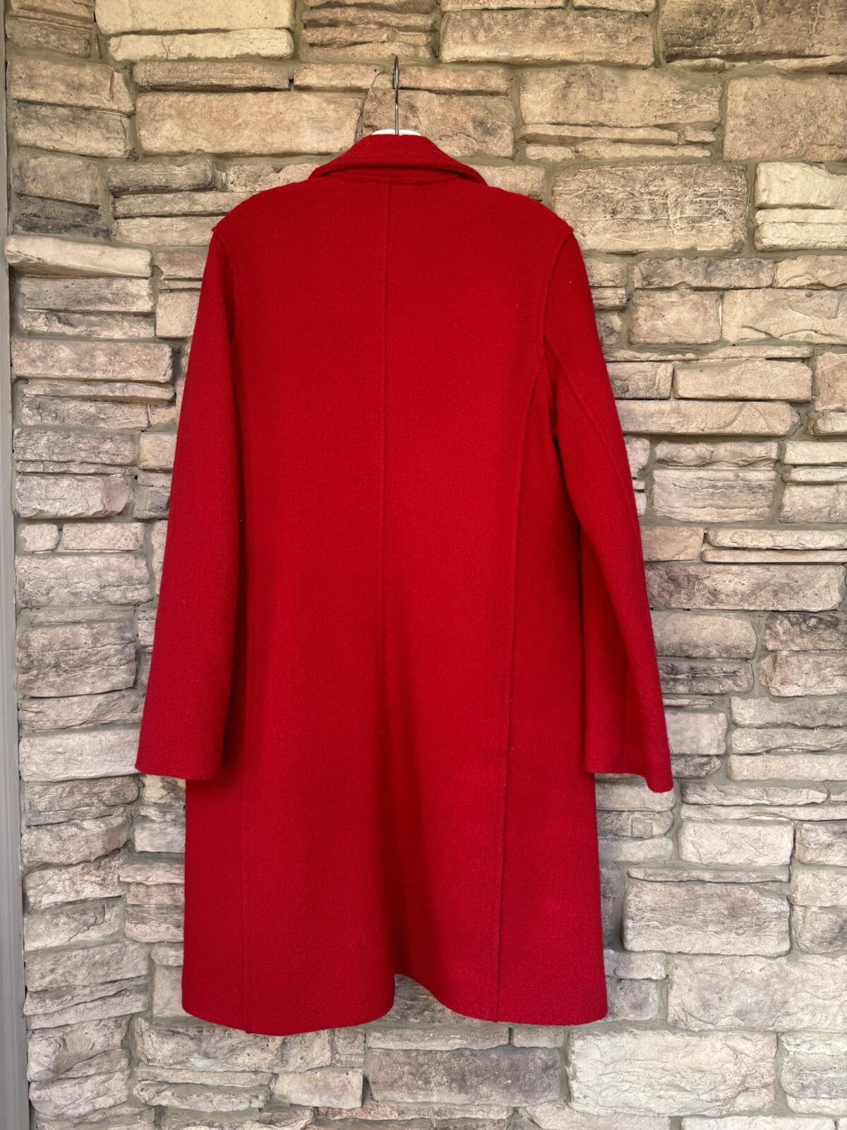 J. Crew Daphne Topcoat Size 4 Red Italian Boiled Wool Coat Peacoat eBay