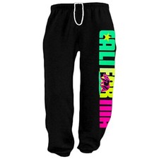 California Sweatpants Mens Drawstring Sweats Clothing Apparel Joggers Neon Pants