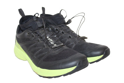 Salomon XA Enduro Trail Running Hiking Shoes Mens Sz 9 Black / Neon Green