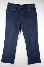 Levi's Womens Jeans 33/16 Mid-Rise 505 Straight Stretch Dark Wash Blue Denim