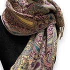 Paisley Damask Print Rectangle Scarf Womens Multicolored Fringe Casual Fall Boho — photo 7