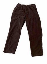 Lands' End Womens High Rise Brown Cotton Trousers Size 18 Regular d52