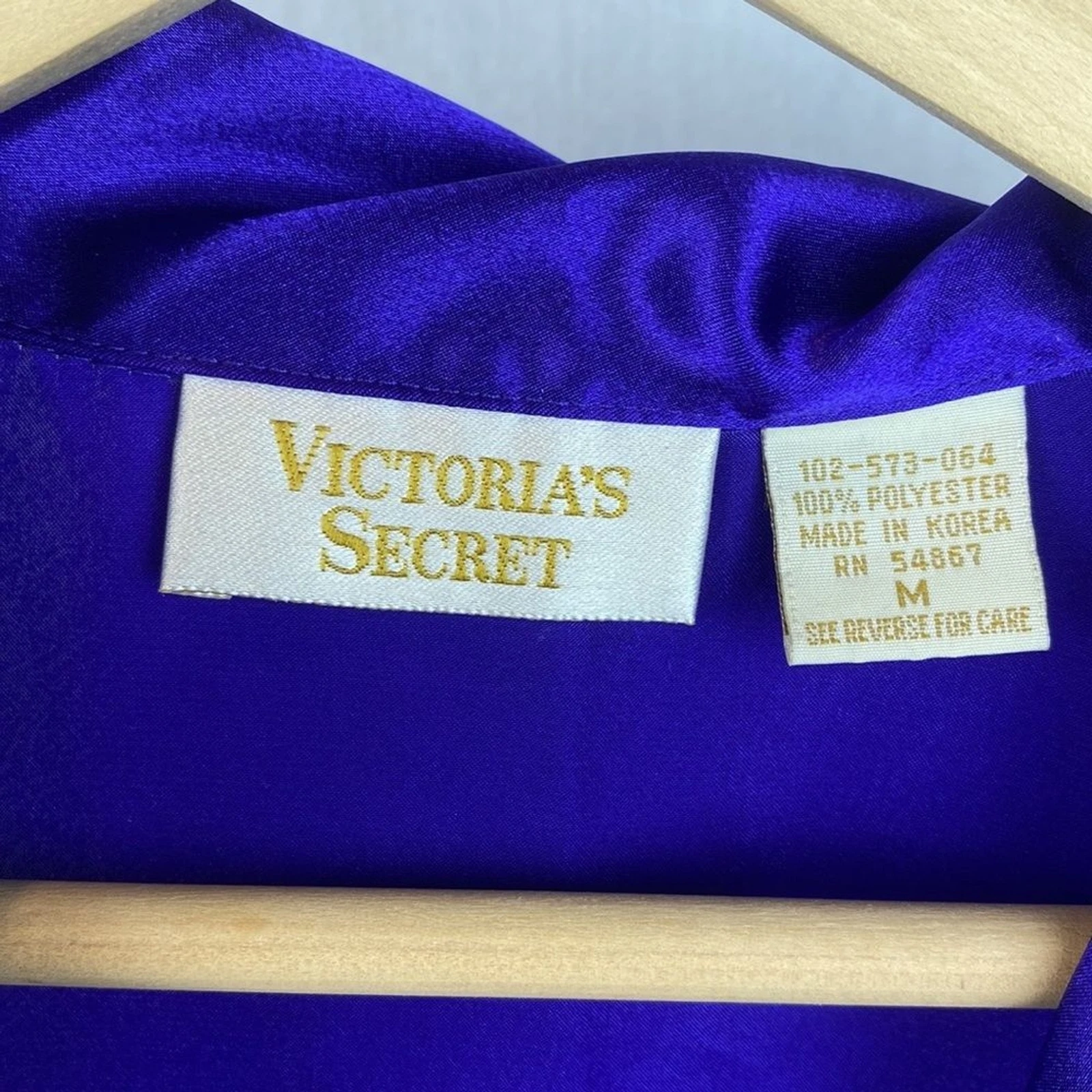 UNDERCOVER Abito camicia da notte VS vintage in raso viola manica lunga con bottoni M