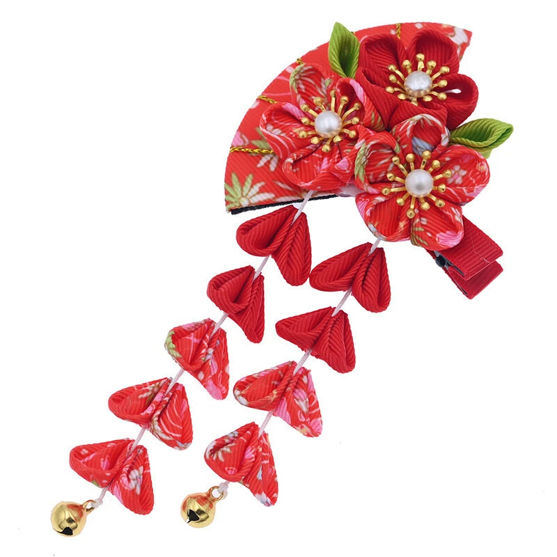 Japanese Women Kimono Cherry Blossoms Hair Clip Hairpin Hanfu Accessories - Image 3 of 4