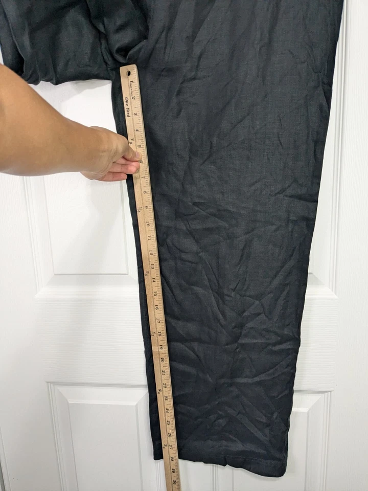 Jim Thompson Linen Pants Women's 12 Black Casual - Image 4 of 4