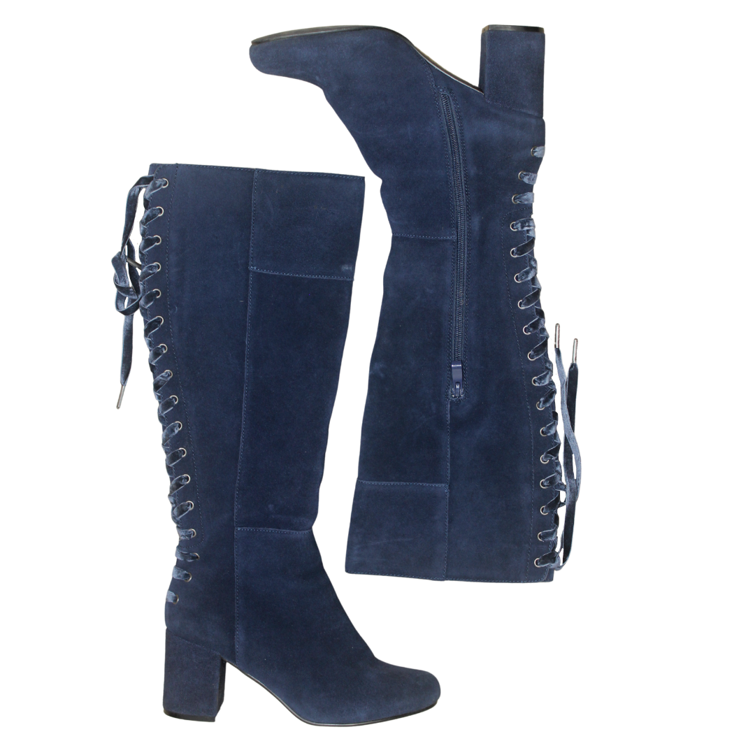 Very Volatile Blue Suede Boots | eBay