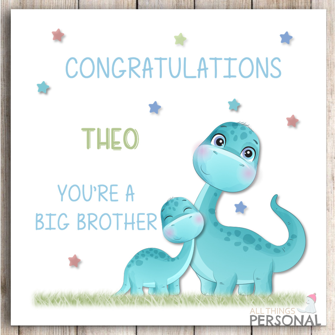 Personalised Congratulations on Becoming A Big Brother You're A Big Brother Card