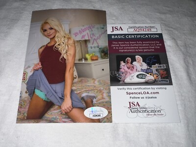 Elsa Jean Signed 4x6 Photo Famous Adult Actress Superstar Vixen JSA Auth #4