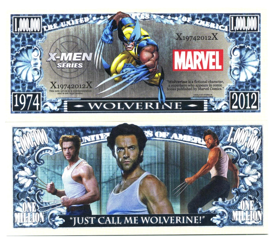 WOLVERINE BILLET MILLION DOLLAR ! X-MEN HUGH JACKMAN Avengers Super Heros Marvel