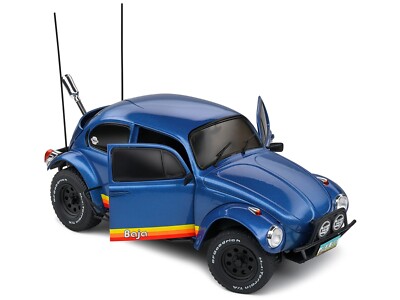1975 VOLKSWAGEN BEETLE BAJA BLUE 1/18 DIECAST MODEL CAR BY SOLIDO
