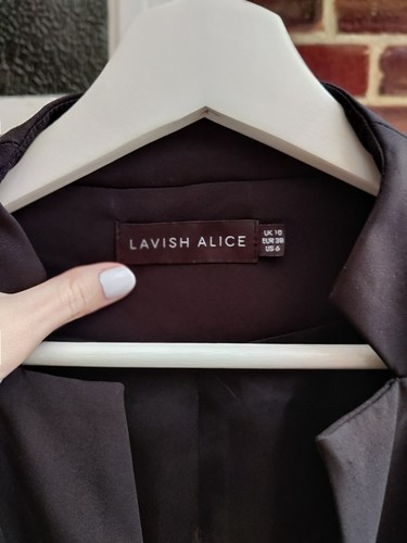 Lavish Alice women's black tie front split sleeves blazer classic y2k - Picture 3 of 10