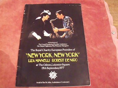 NEW YORK NEW YORK (1977) Royal Charity EUROEAN Premiere Brochure LIZA Minnelli