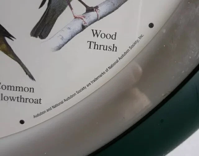 Audubon Reloj Pájaro Cantando Sonidos Sociedad Nacional 13 1/4" Pared Verde FUNCIONA DE COLECCIÓN Foto 2 de 4